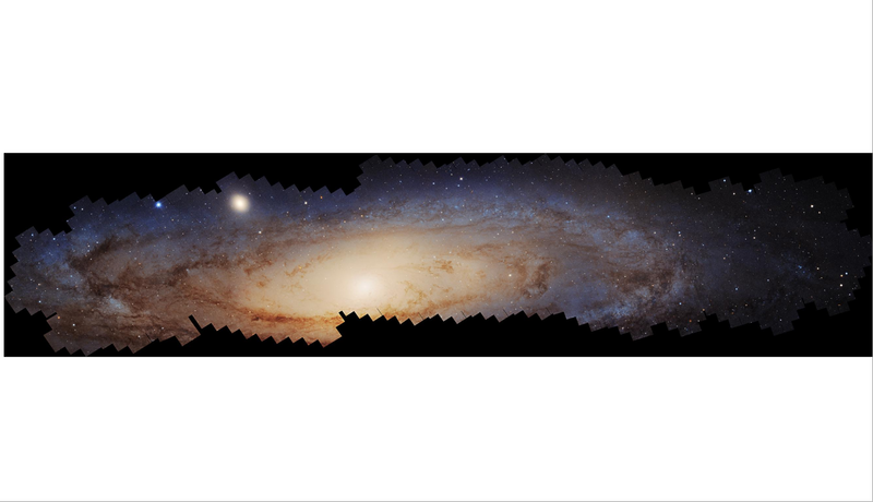 A screenshot of the deployed website, with the Andromeda galaxy in the center